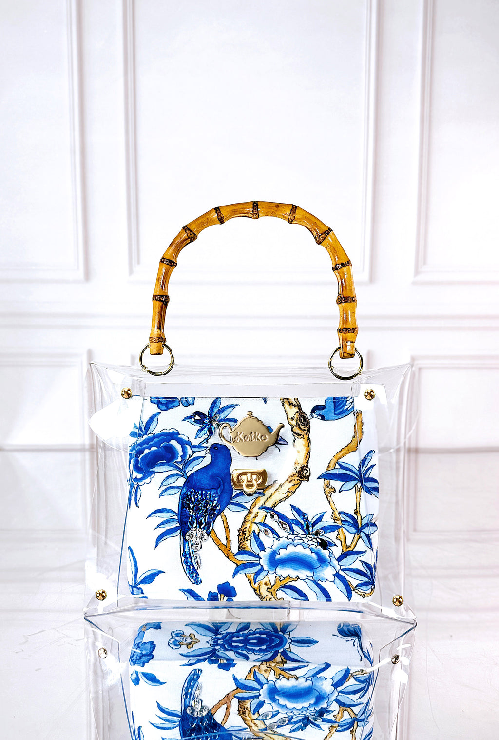 Blue Jardin Bamboo Bag