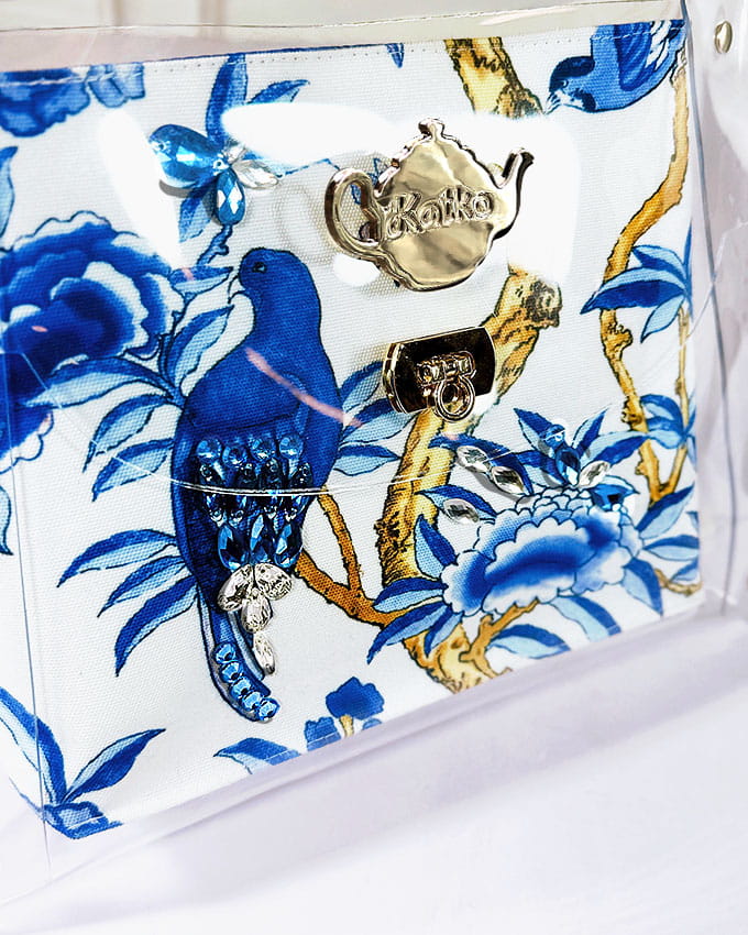 Blue Jardin Bamboo Bag