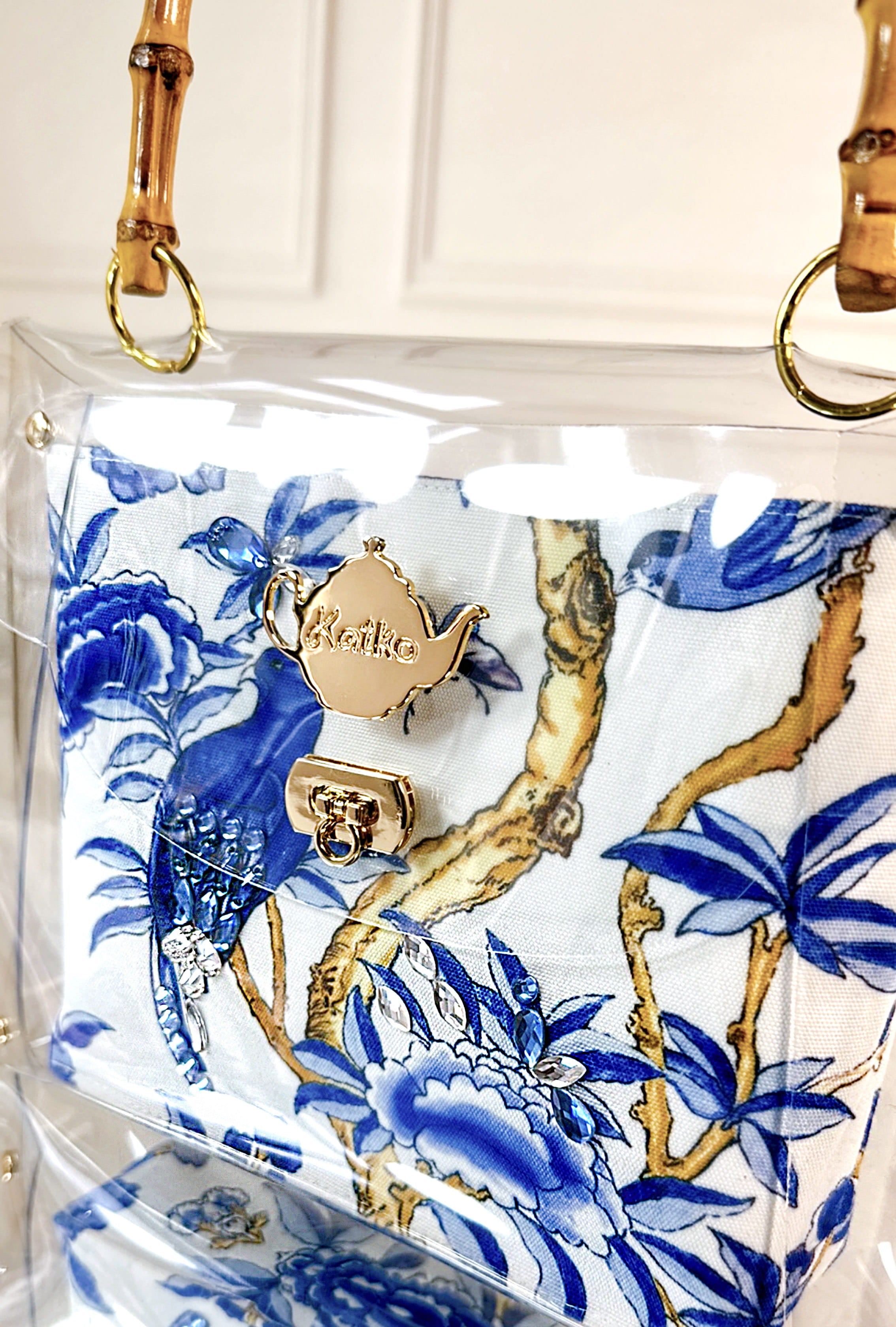Blue Jardin Bamboo Bag
