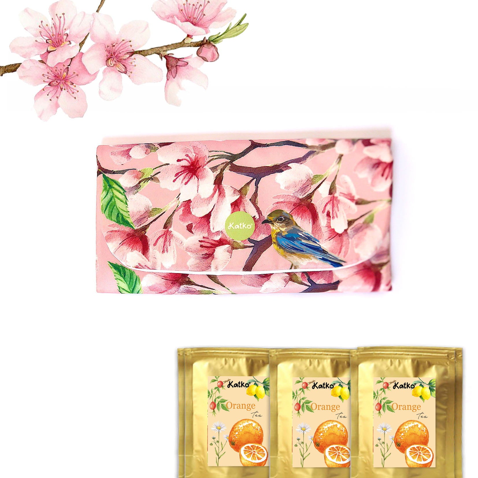 Cherry Blossom Tea Clutch